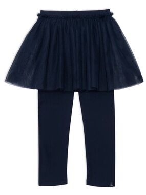 Deux par Deux Navy Skirted Leggings